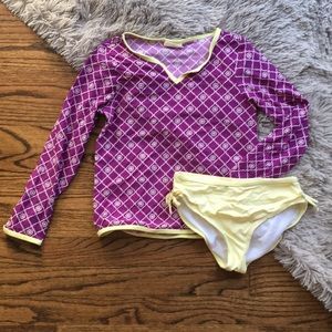 💜Crazy 8 swimsuit-swimshirt and bottoms